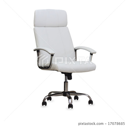Modern office chair from white leather. Isolated Modern office chair from white leather. Isolated 17078685