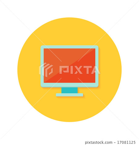 PC display icon over orange-插圖素材 [17081125] - PIXTA圖庫