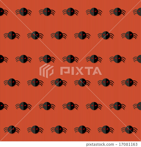 Seamless Halloween Pattern with Spiders over red - Stock Illustration ...