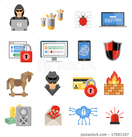 Internet Security Flat Icon Set Internet Security Flat Icon Set 17081307