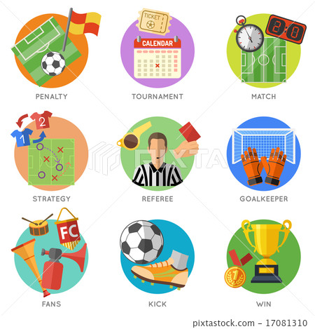 Soccer Flat Icon Set 17081310