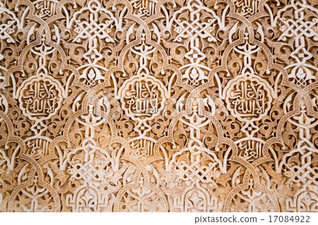 Patterned wall in Alhambra Patterned wall in Alhambra 17084922