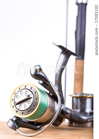 fishing rod and reel with line 17085282