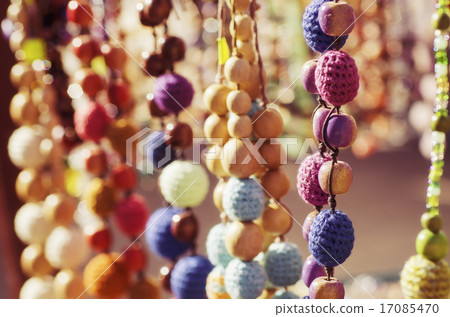 Colorful beads on the market 17085470