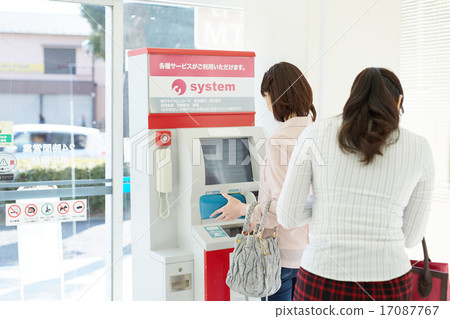 A woman using ATM A woman using ATM 17087767