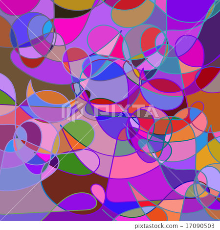 Abstract geometric colorful rainbow mosaic backdrop  with swirls 17090503
