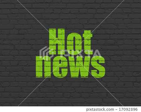 News concept: Hot News on wall background 17092896
