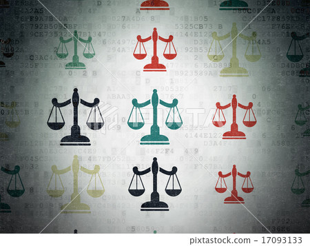 Law concept: Scales icons on Digital Paper background 17093133