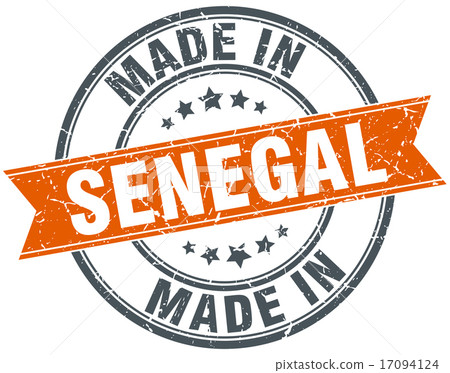 Senegal orange grunge ribbon stamp on white Senegal orange grunge ribbon stamp on white 17094124