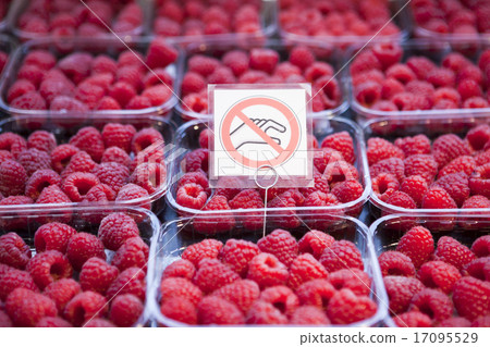 Fresh juicy raspberry on the market 17095529