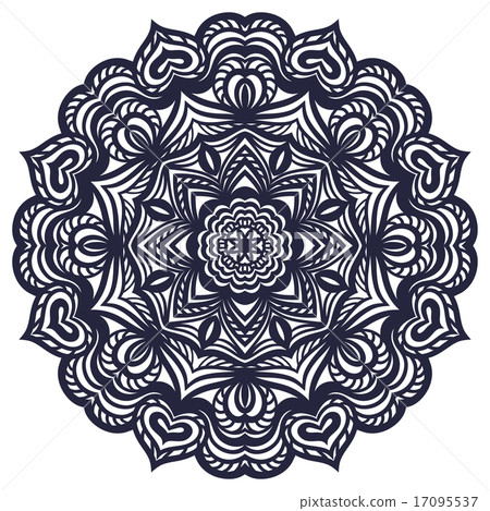 Hand drawn abstract ornamental round lace doily Hand drawn abstract ornamental round lace doily 17095537