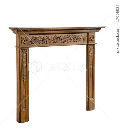 Antique pine fireplace surround with carving 17096025