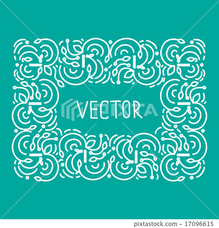 Hand drwan emblem abstract template Elegant lineart logo outline elegant calligraphic monogram. 17096615