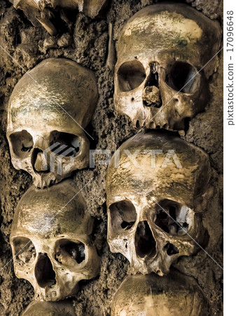 Wall full of skulls and bones 17096648