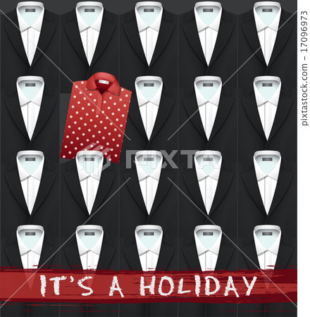 red polo t-shirt and white shirts with black suit 17096973