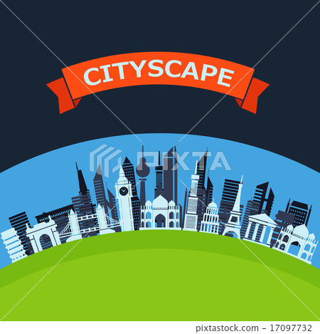 Modern city flat design background 17097732