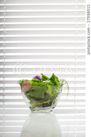 Seasoning salad on venetian blind background 17098015