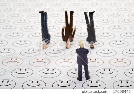 Figures in a suit shape behind the arm with three people upside down Figures in a suit shape behind the arm with three people upside down 17098445