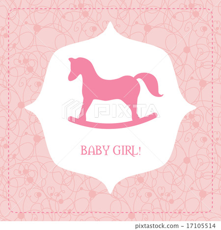 Vector cute greeting card It's a girl. 17105514