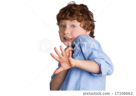 Scared Boy. Isolated on white background Scared Boy. Isolated on white background 17106662