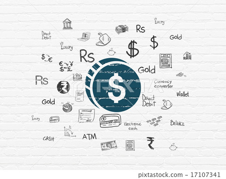 Banking concept: Dollar Coin on wall background Banking concept: Dollar Coin on wall background 17107341