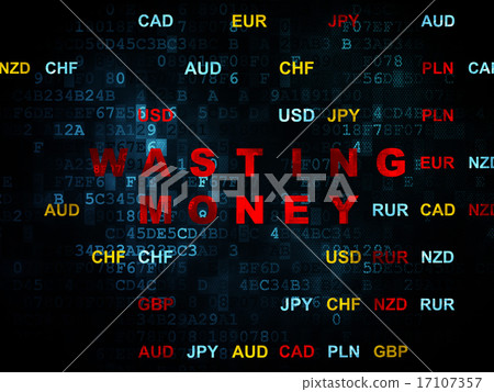 Currency concept: Wasting Money on Digital background Currency concept: Wasting Money on Digital background 17107357