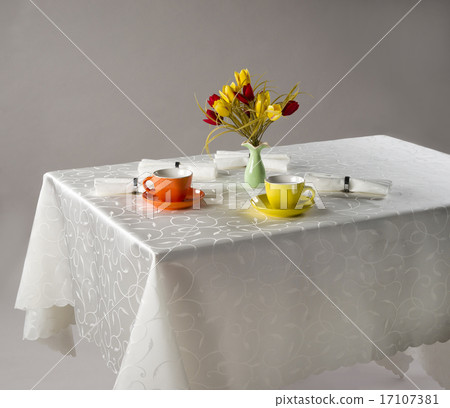 still life with cups and flowers still life with cups and flowers 17107381