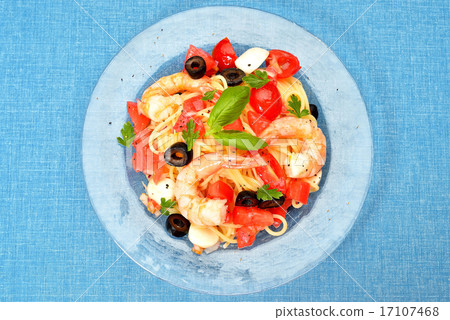 "Summer cold pasta (tomato and mozzarella cheese and shrimp)" image. "Summer cold pasta (tomato and mozzarella cheese and shrimp)" image. 17107468