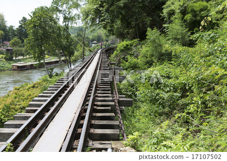 Thai Burial Railway in Kanchanaburi, Thailand 17107502