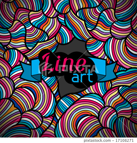 Background with hand drawn waves line art Background with hand drawn waves line art 17108271