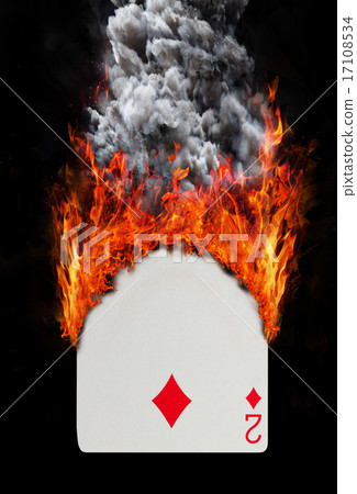 Playing card with fire and smoke Playing card with fire and smoke 17108534