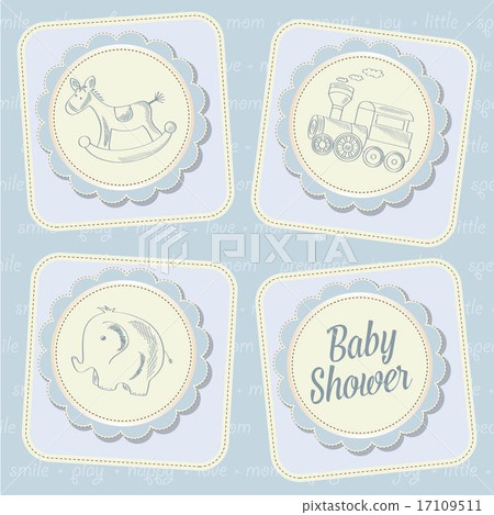 baby boy shower card with retro toys baby boy shower card with retro toys 17109511
