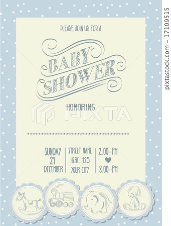 baby boy shower card with retro toys baby boy shower card with retro toys 17109515