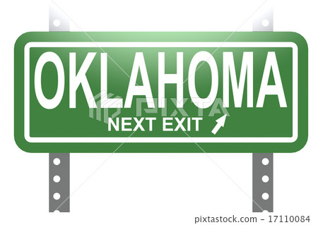 Oklahoma green sign board isolated 17110084