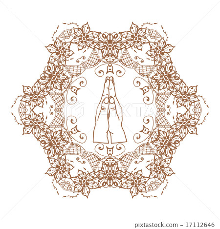 Element yoga mudra hands  mehndi patterns.  17112646