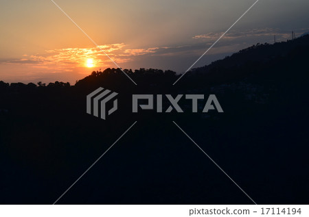 Evening landscape of Indian Buddhist sacred place Dharamsala Himalaya 17114194