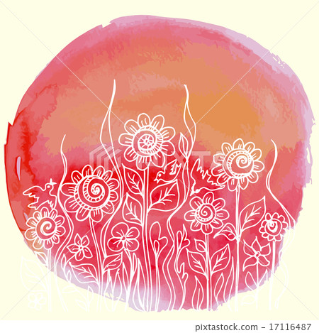 Vector watercolor paint floral design Vector watercolor paint floral design 17116487