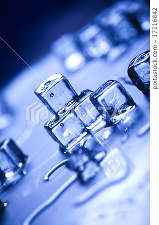 Blue and shiny ice cubes 17116842