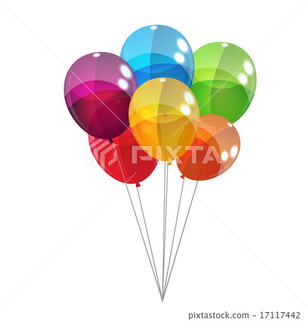 Color Glossy Balloons Background Vector Illustration 17117442