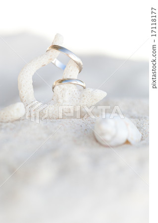 Romantic tropical scene on beach 17118177