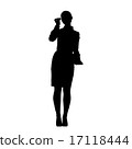 Silhouette of successful business woman 17118444