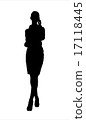 Silhouette of successful business woman 17118445