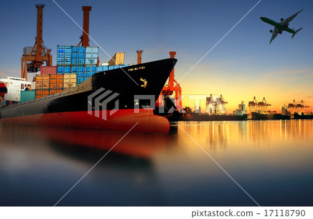 container ship in import,export port container ship in import,export port 17118790