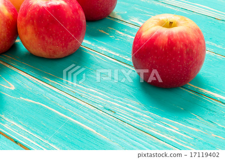 Apples on Vintage Wooden Background Apples on Vintage Wooden Background 17119402