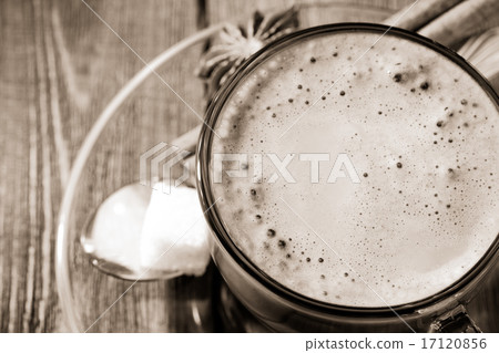 cup of coffee on wood 17120856