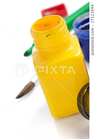 paint and bottle isolated on white paint and bottle isolated on white 17121044