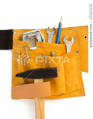 tools and instruments in belt on white tools and instruments in belt on white 17121112