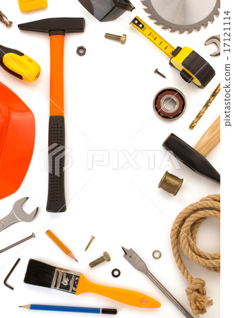 set of tools and instruments on white set of tools and instruments on white 17121114