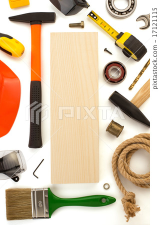 set of tools and instruments on white set of tools and instruments on white 17121115