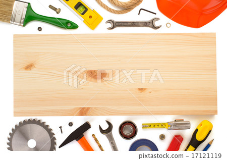 set of tools and instruments on white set of tools and instruments on white 17121119